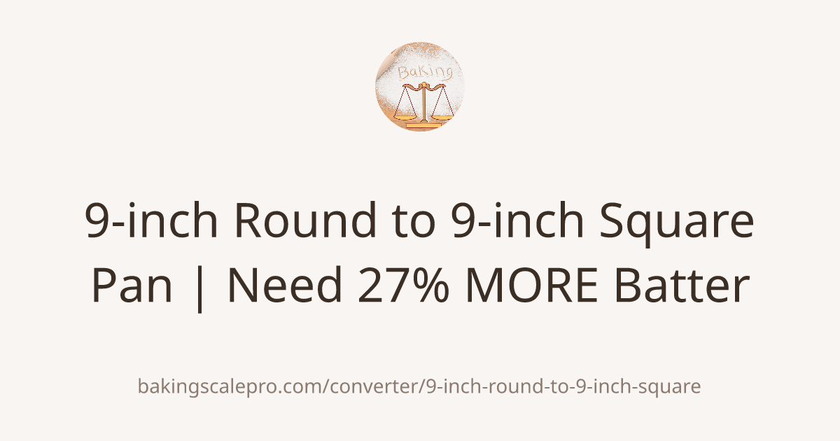 9-inch Round to 9-inch Square Pan | Need 27% MORE Batter | Baking Scale Pro