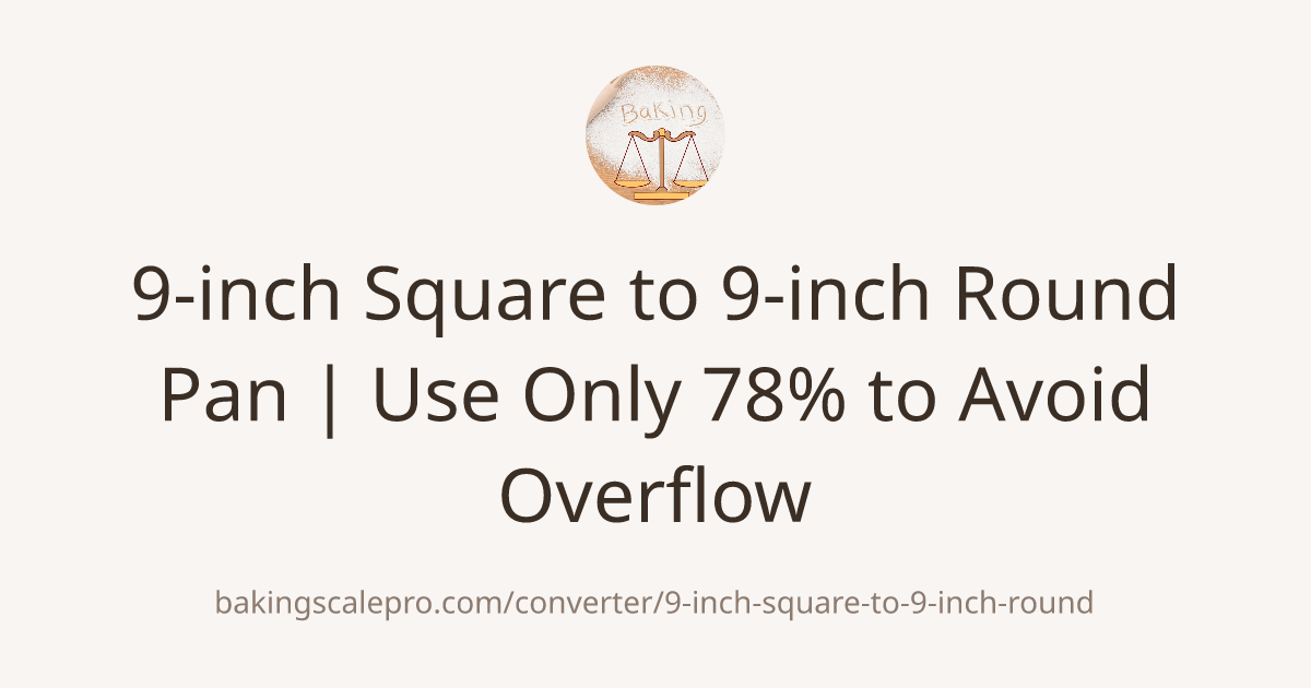 9-inch Square to 9-inch Round Pan | Use Only 78% to Avoid Overflow ...